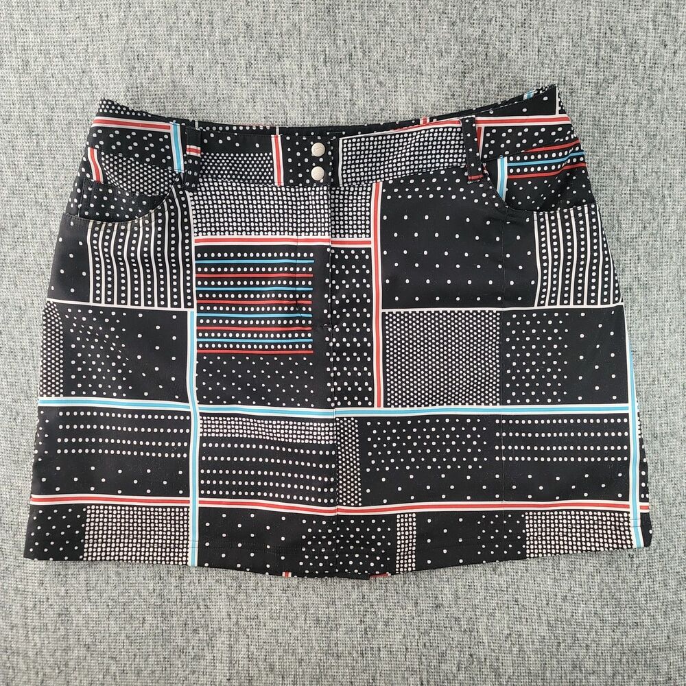 Slazenger Women Size 10 Tennis Golf Skort Navy Red White Geometric Athletic
